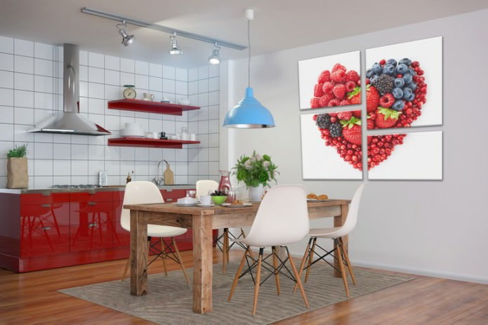 Quadro modulare moderno per l'interno della cucina