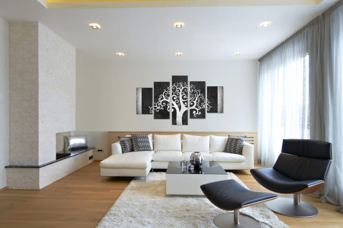 Quadro modulare moderno per l'interno del soggiorno