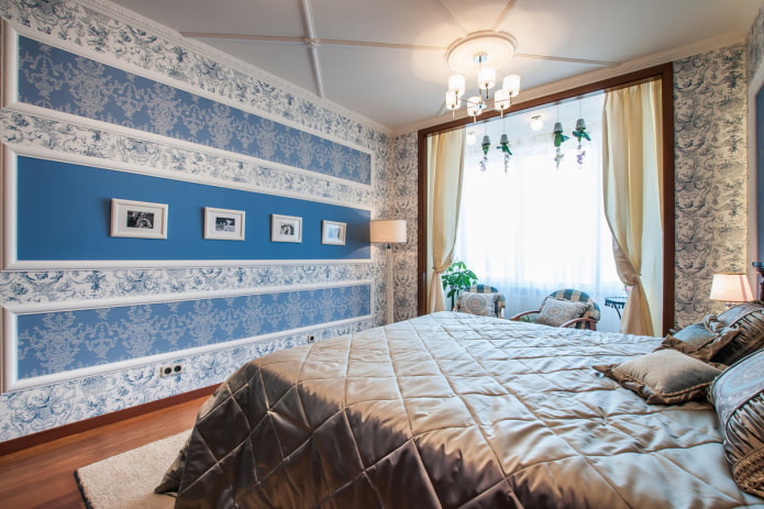 modanature a parete nell'interno della camera da letto