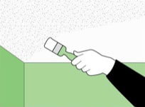 Preparazione per l'incollaggio delle piastrelle del controsoffitto