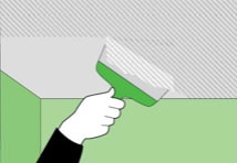 Preparazione per l'incollaggio delle piastrelle del controsoffitto