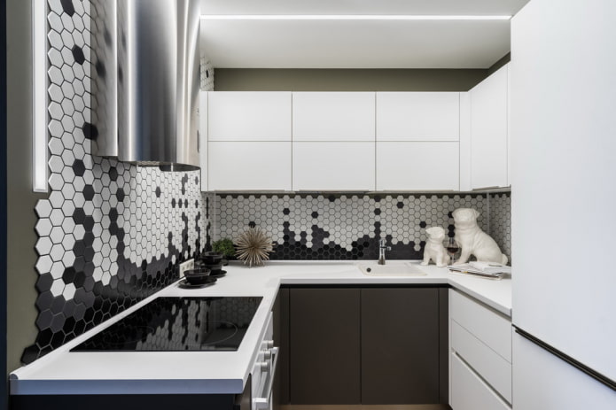 mosaico esagonale in cucina