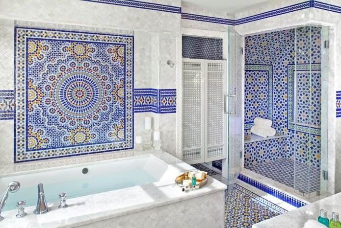 Piastrelle a mosaico marocchine in bagno