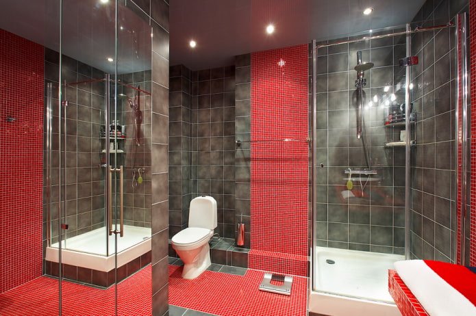 mosaico all'interno del bagno
