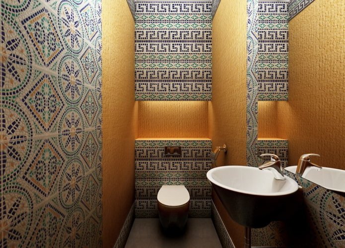mosaico all'interno del bagno