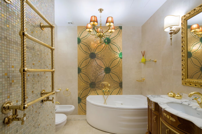 mosaico nell'interno del bagno