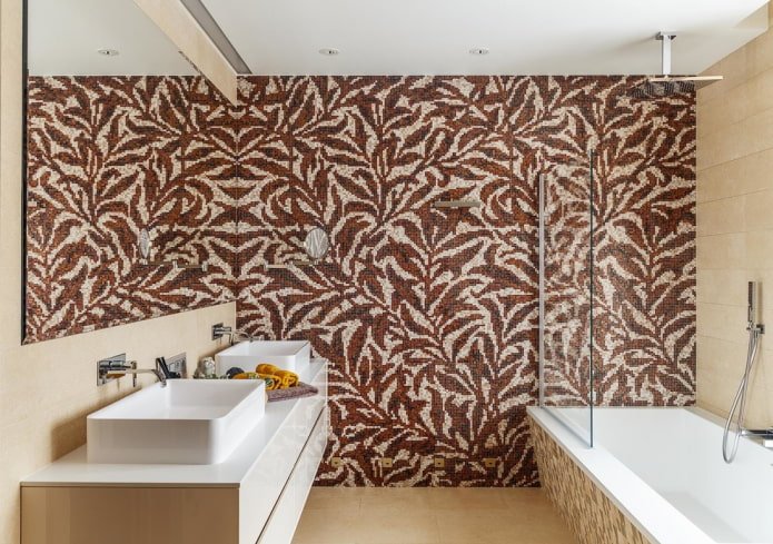 mosaico nell'interno del bagno