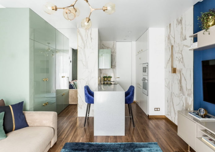 marmo nell'interno del soggiorno