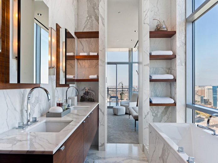 nicchie per mensole in bagno