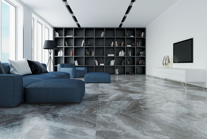 piastrelle grigie per pavimenti all'interno