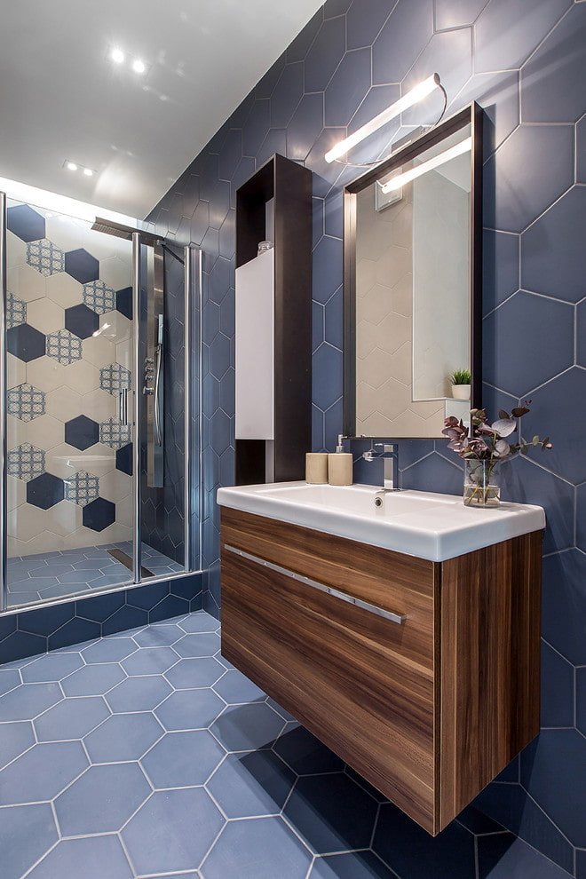 piastrelle blu per pavimenti all'interno