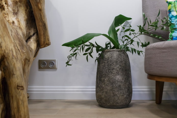 Vaso-vaso da fiori sotto una pietra