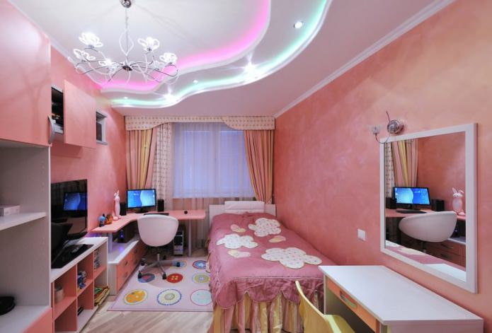 Soffitto teso nella cameretta per bambina