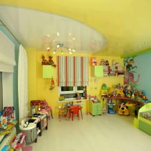 Soffitto teso nella stanza dei bambini: 60 migliori foto e idee-11