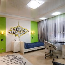 Soffitto teso per la cameretta dei bambini: 60 migliori foto e idee-0