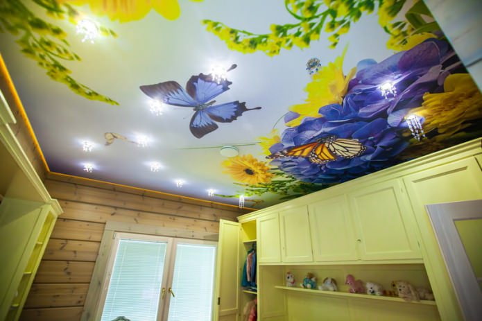 carta da parati fotografica sul soffitto