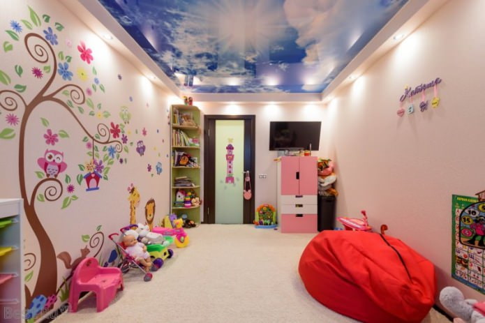 soffitto teso nella cameretta dei bambini