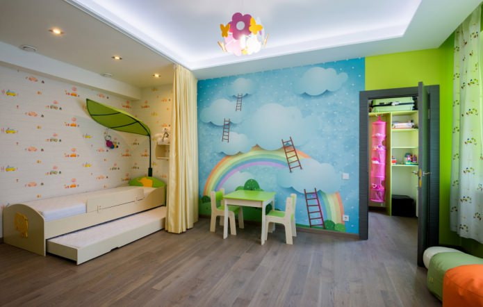 soffitto teso nella cameretta dei bambini (illuminazione)