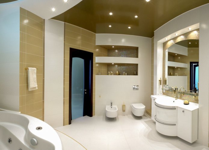 soffitto teso nel bagno