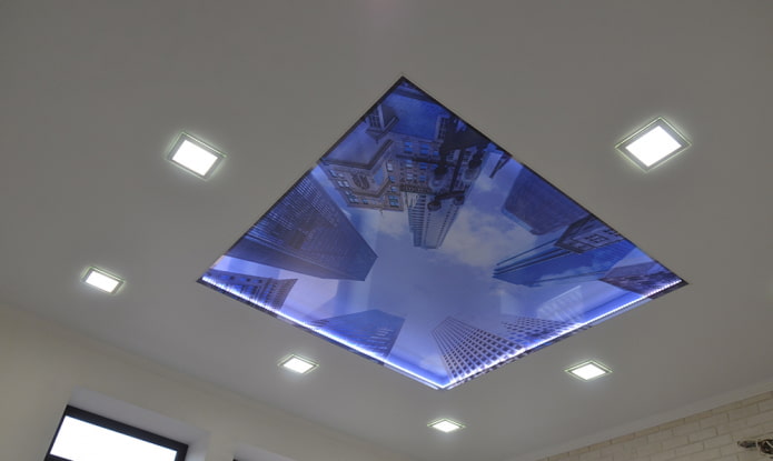 soffitto con panorama cittadino