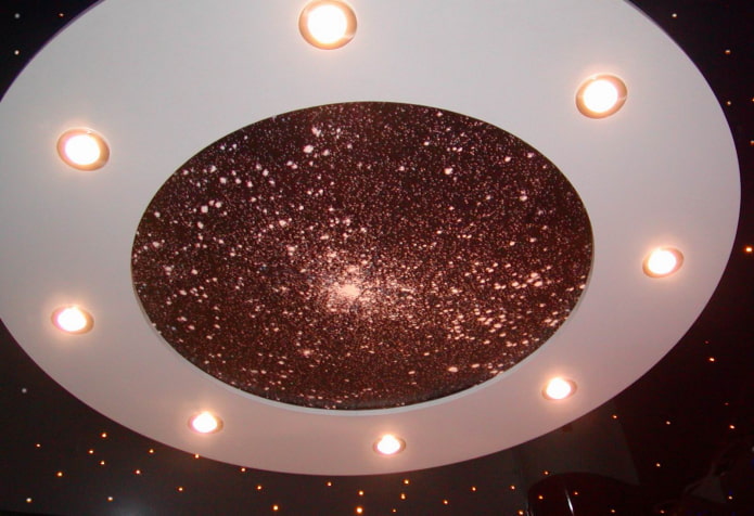 soffitto teso con glitter