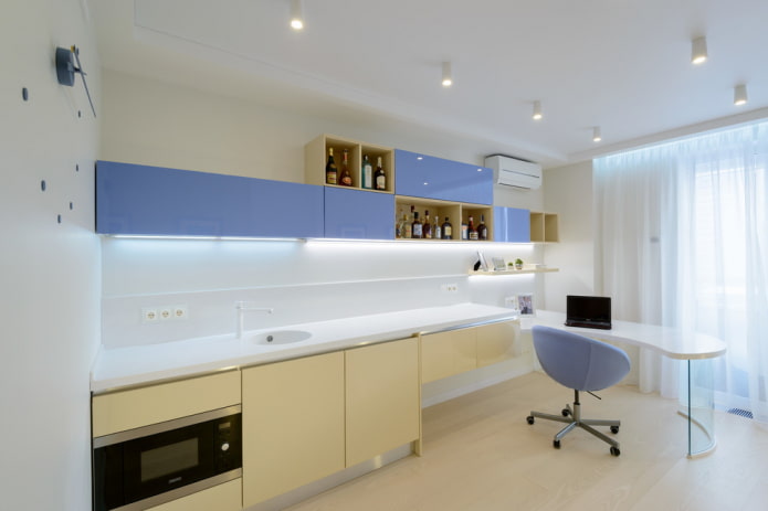tessuto teso con faretti all'interno