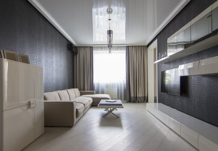 soffitto teso nel soggiorno