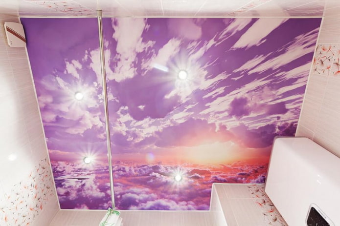 stampa fotografica del cielo sul soffitto