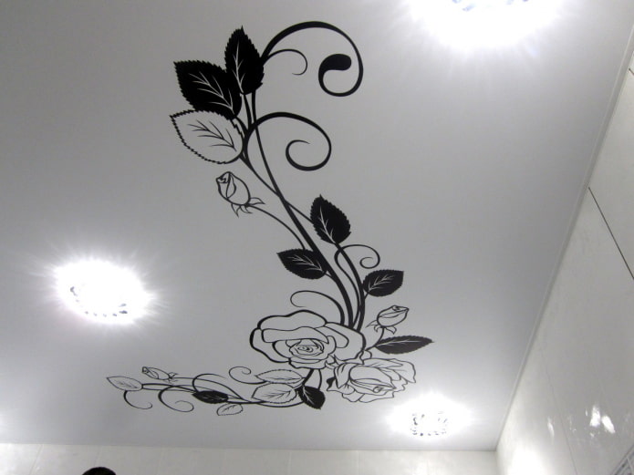 soffitto teso con motivi