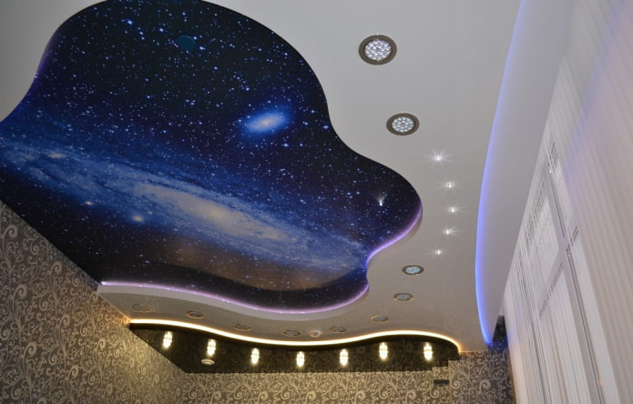 tessuto elasticizzato con l'immagine di un cielo stellato