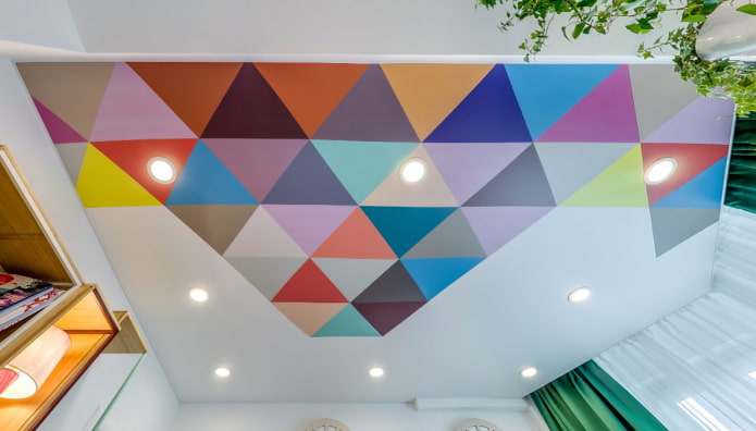 tessuto teso con immagini geometriche