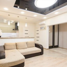 Soffitti tesi nel soggiorno: tipologie, design, illuminazione, 60 foto nell'interno-6 ... interior-3