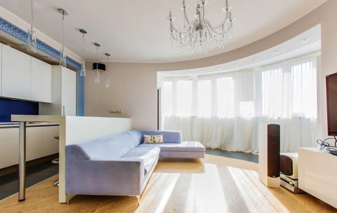 soffitto teso nel soggiorno