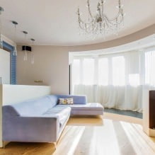 Soffitti tesi nel soggiorno: tipologie, design, illuminazione, 60 foto dell'interno-8
