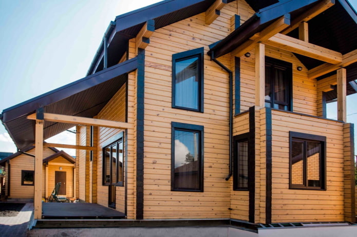 facciata in legno della casa