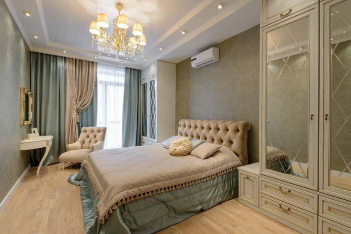 interno di camera da letto neoclassica