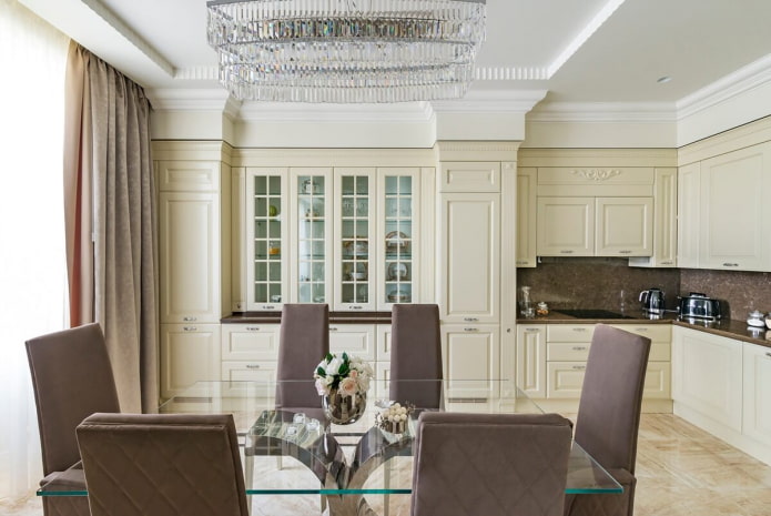 interno della cucina in stile neoclassico