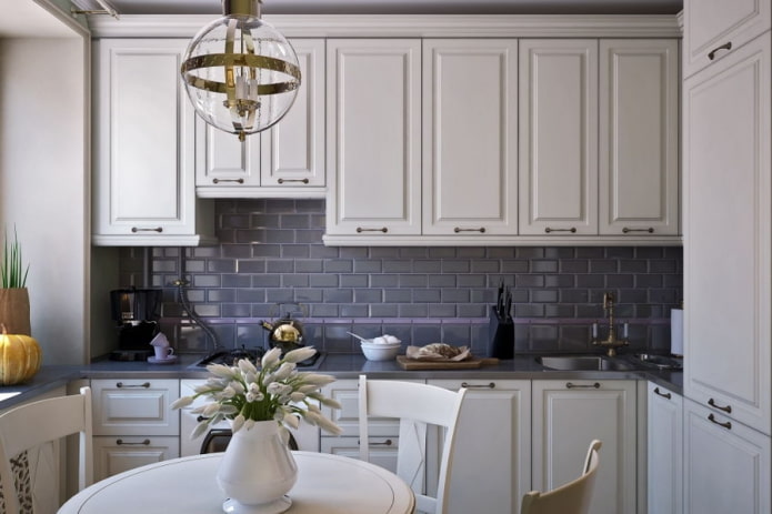 interno della cucina in stile neoclassico