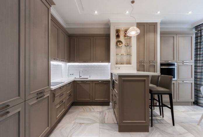 interno della cucina in stile neoclassico