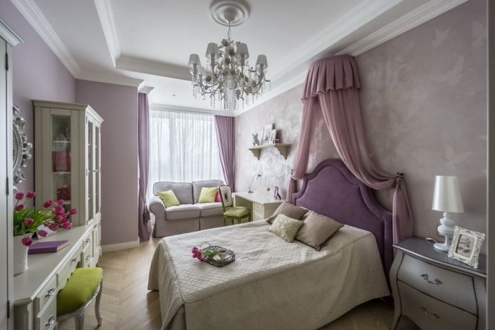 interno della cameretta per bambini in stile neoclassico