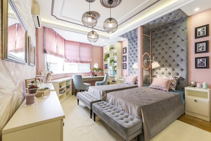 interno della cameretta per bambini in stile neoclassico