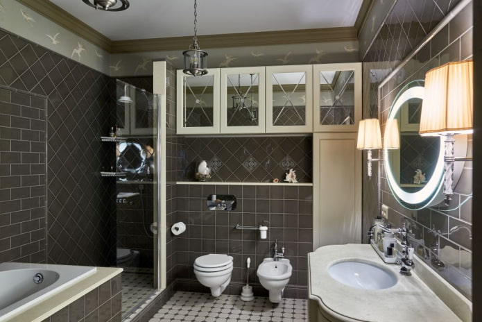 interno del bagno in stile neoclassico