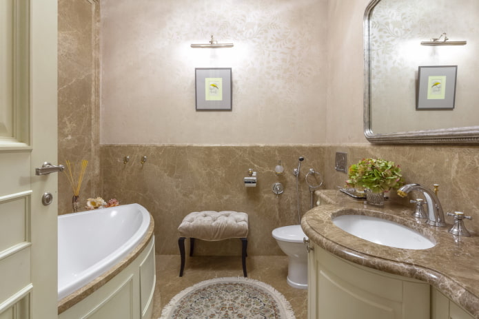 interno del bagno in stile neoclassico
