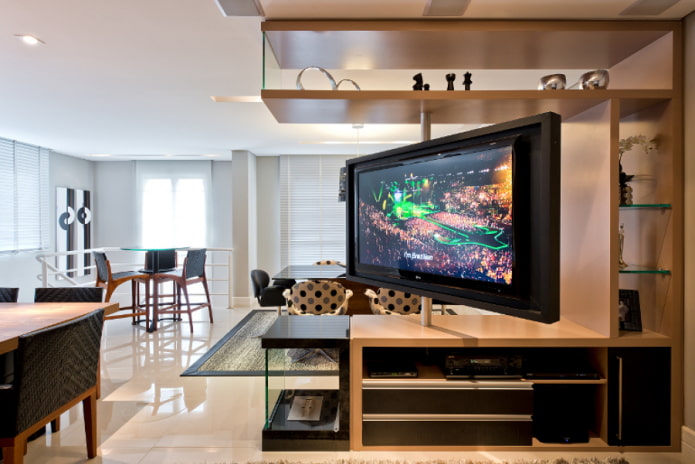 TV in una nicchia girevole all'interno
