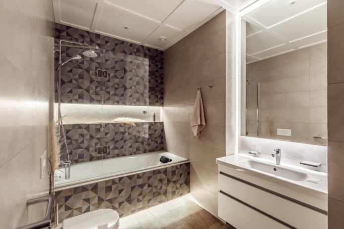 nicchia con retroilluminazione nell'interno del bagno