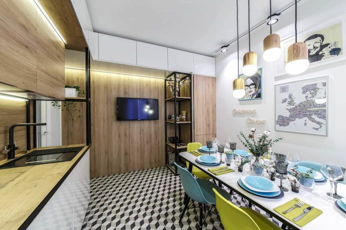 cucina con mobili in metallo