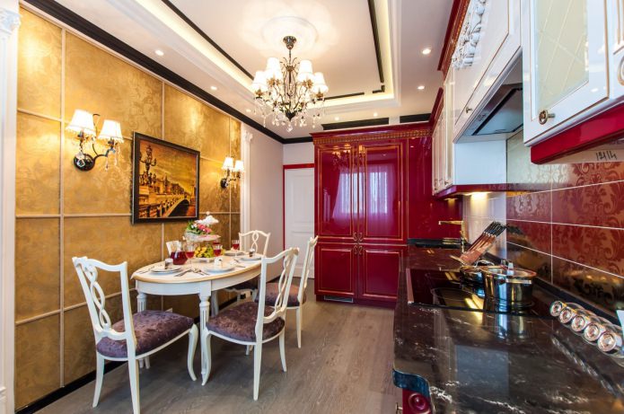 sedia nell'interno della cucina in stile classico