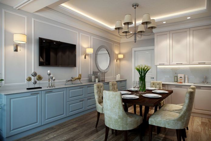 tavolo da cucina all'interno della cucina