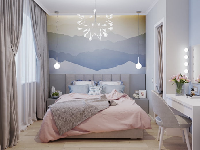 piccola camera da letto in stile scandinavo
