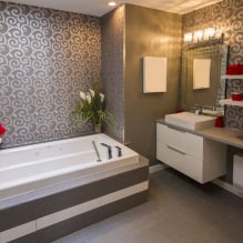 Carta da parati per il bagno: pro e contro, tipologie, design, 70 foto degli interni-15
